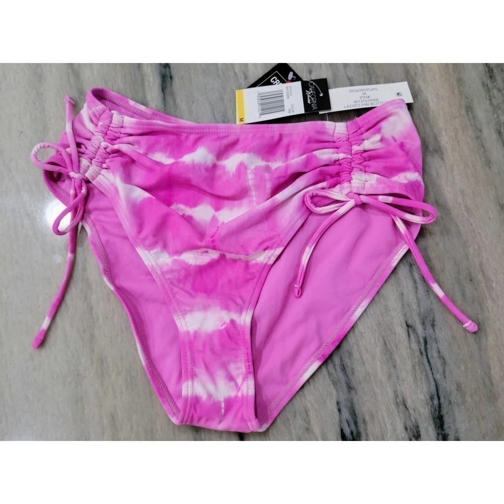 California Waves Pink Tie Dye High Waisted Bottom Medium NWT - Picture 2 of 7